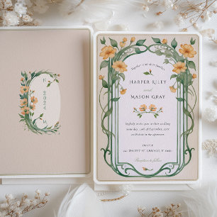 Invitación a la Boda Verde Amarilla