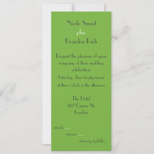 Invitación a la boda verde con logotipo