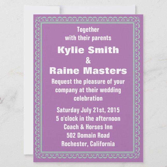 Invitación a la boda verde con orquídeas radiantes (Anverso)