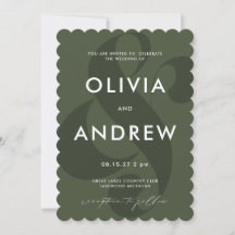 Invitación a la boda verde de Ampersand Moss
