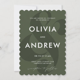 Invitación a la boda verde de Ampersand Moss