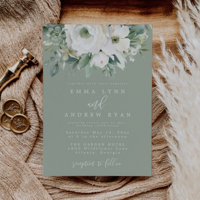 Invitación a la Boda Verde de Eucalyptus Floral Sa (Subido por el creador)
