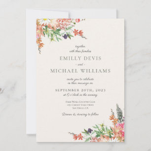 Invitación a la Boda Verde de Flor Silvestre
