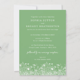 Invitación a la Boda Verde de Flor Silvestre