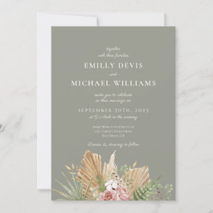 Invitación a la Boda Verde de Flor Silvestre