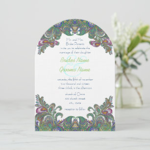 Invitación a la boda verde de frambuesa azul de Da
