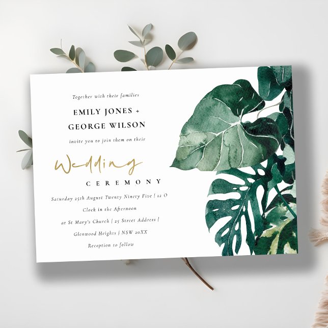Invitación a la Boda Verde de la Foliage de Monste (Subido por el creador)