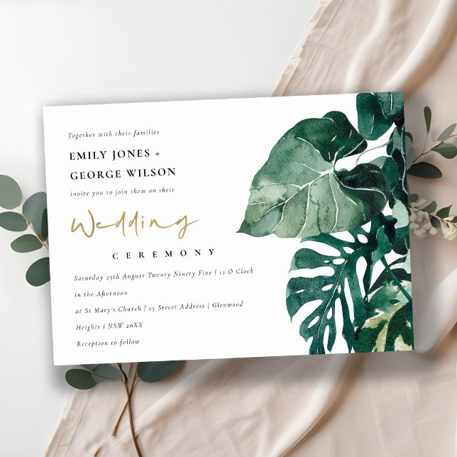 Invitación a la Boda Verde de la Foliage de Monste (Subido por el creador)