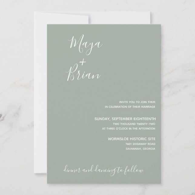 Invitación a la boda verde de los sabios modernos (Anverso)