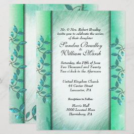 Invitación a la Boda Verde de Mármol y Vino