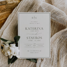 Invitación a la Boda Verde de Oliva de HARMONY