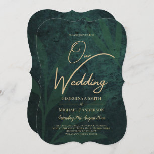 Invitación a la Boda Verde de Oro de la Selva Esme