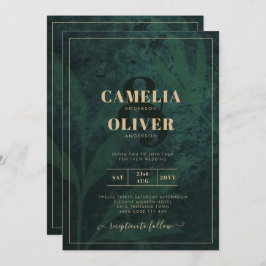 Invitación a la Boda Verde de Oro de la Selva Esme