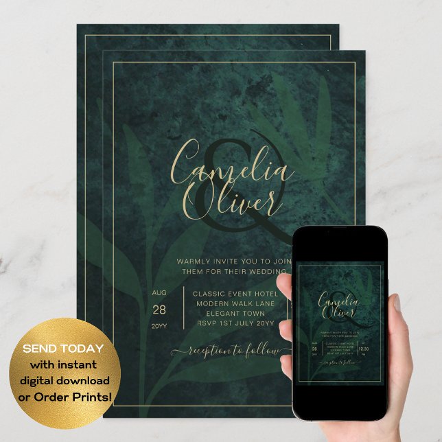 Invitación a la Boda Verde de Oro de la Selva Esme (Subido por el creador)