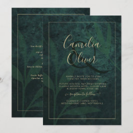 Invitación a la Boda Verde de Oro de la Selva Esme