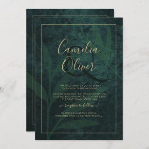 Invitación a la Boda Verde de Oro de la Selva Esme
