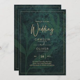 Invitación a la Boda Verde de Oro de la Selva Esme