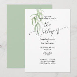 Invitación a la Boda Verde de Rama de Olivo