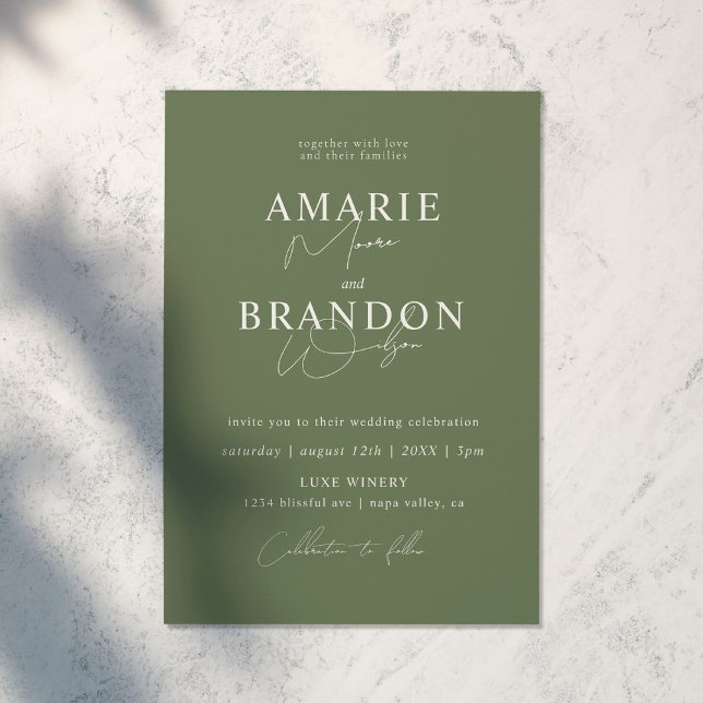 Invitación a la boda verde de sabios modernos y mí (Subido por el creador)