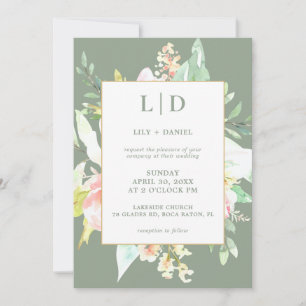 Invitación a la Boda Verde de Salto Floral