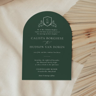 Invitación a la boda verde del ESCUDO BRUNSWICK