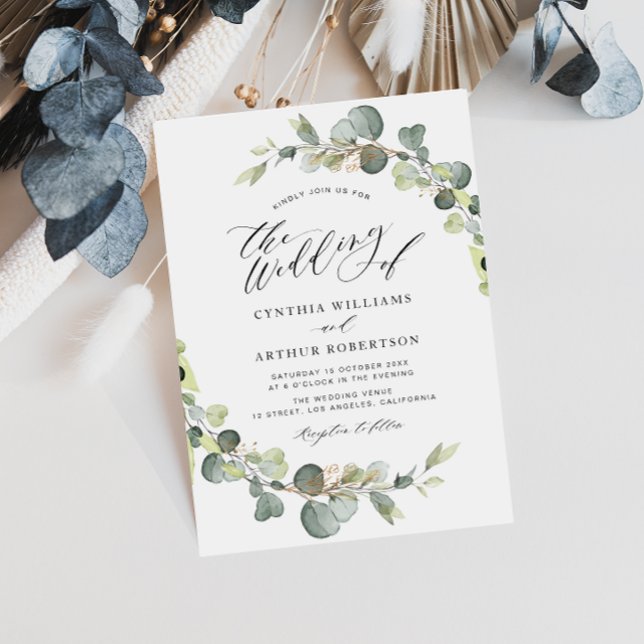invitación a la boda verde del sabio del eucalipto (Subido por el creador)