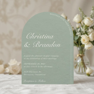Invitación a la boda verde del sabio Minimalista d