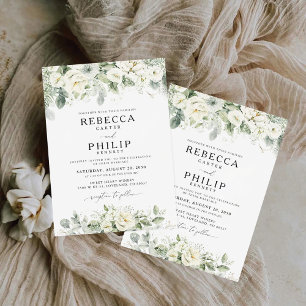 Invitación a la boda verde Dusty Sage