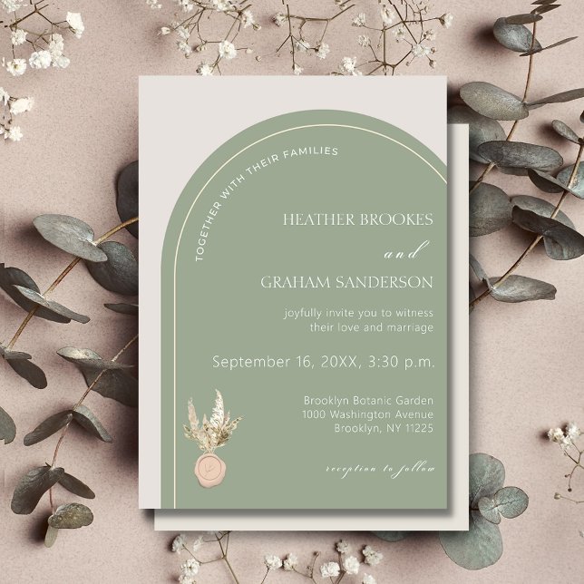 Invitación a la Boda Verde en Arco Moderno (Subido por el creador)