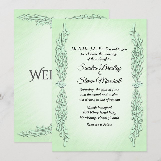 Invitación a la Boda Verde en la Casa de la Moneda (Anverso / Reverso)