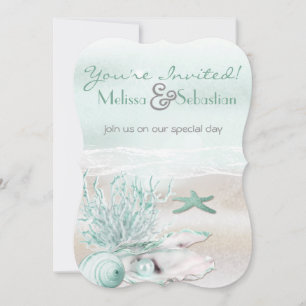 Invitación a la Boda Verde en la playa Dream Shore