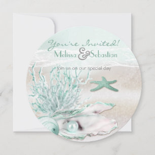 Invitación a la Boda Verde en la playa Dream Shore