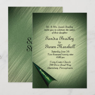 Invitación a la boda verde esmeralda