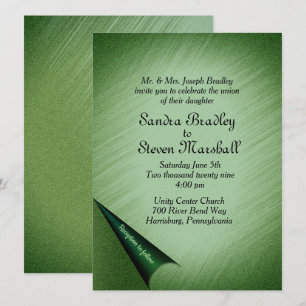 Invitación a la boda verde esmeralda