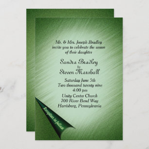 Invitación a la boda verde esmeralda