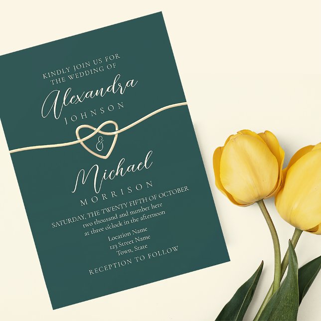 Invitación a la Boda Verde Esmeralda de Oro (Subido por el creador)