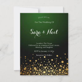 Invitación a la boda verde esmeralda popular