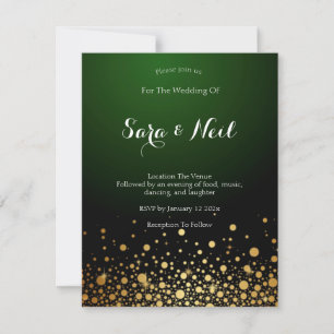  Invitación a la boda verde esmeralda popular 