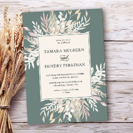 Invitación a la Boda Verde Foliage Botánica