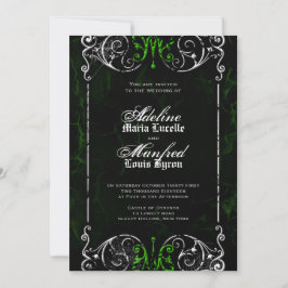 Invitación a la Boda Verde Gótica Victoriana Famos