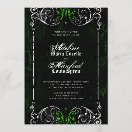 Invitación a la Boda Verde Gótica Victoriana Famos