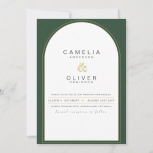 Invitación a la boda verde juvenil moderna