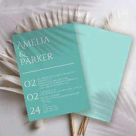 Invitación a la boda verde minimalista