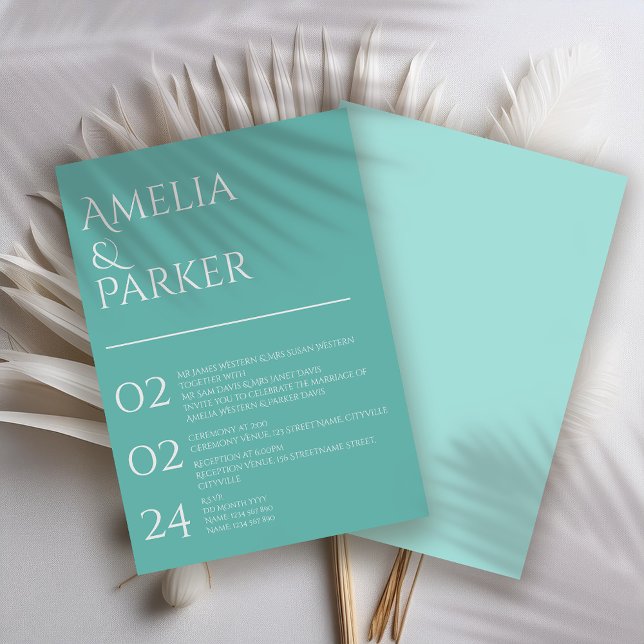 Invitación a la boda verde minimalista (Subido por el creador)