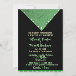 Invitación a la boda verde-negra-envolvente-modern