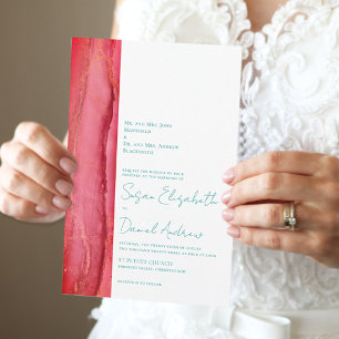 Invitación a la Boda Verde Roja de Verano