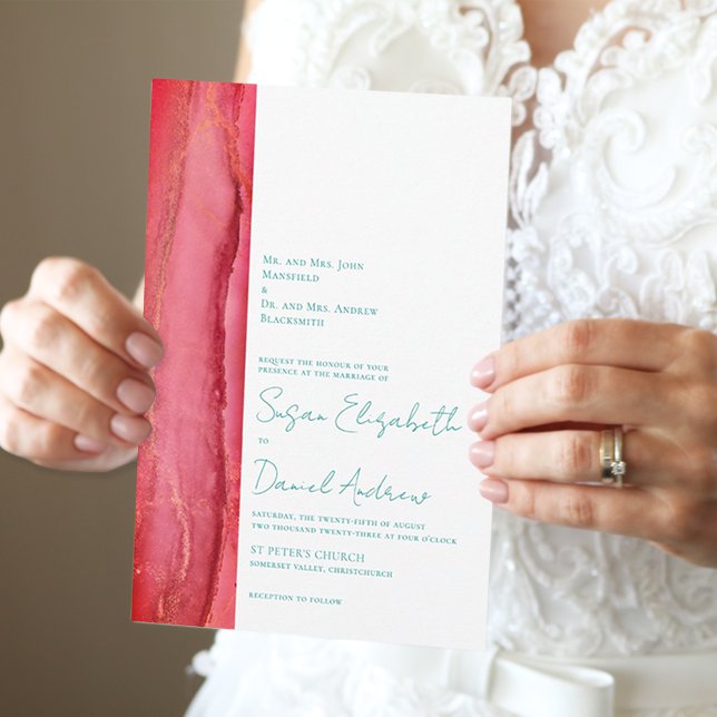 Invitación a la Boda Verde Roja de Verano (Subido por el creador)