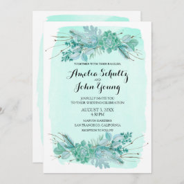 Invitación a la Boda Verde Rústica de Invierno 5x7