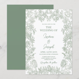 Invitación a la boda verde sabia