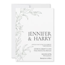 Invitación a la boda verde sabia minimalista
